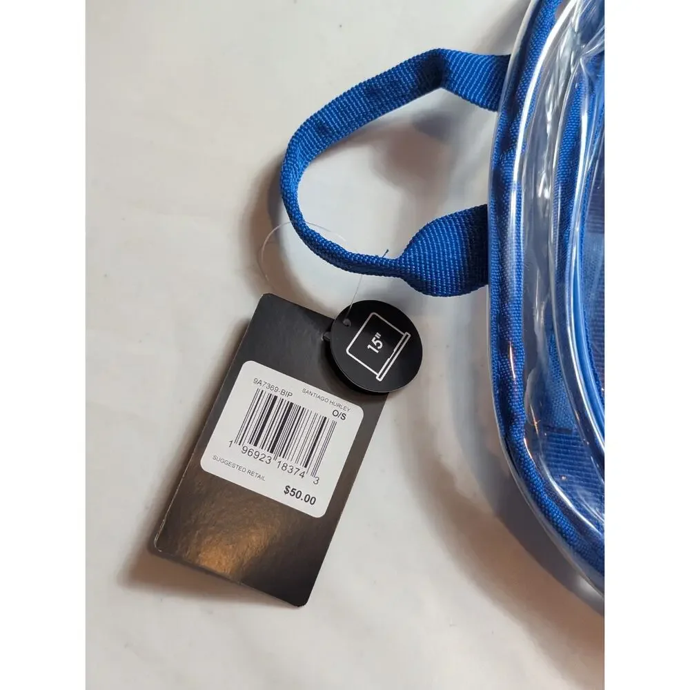 Hurley Clear See Through Backpack With Bottle Pocket Fits 15